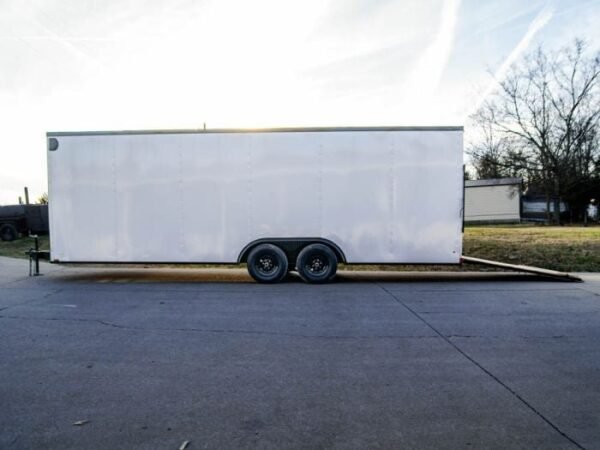 8.5×24 Silver V-Nose Enclosed Trailer Blackout Pkg (2) 5,200lb Axles - Image 16