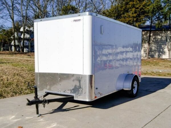 6×12 Flat Nose White Enclosed Trailer 3,500lb Axle