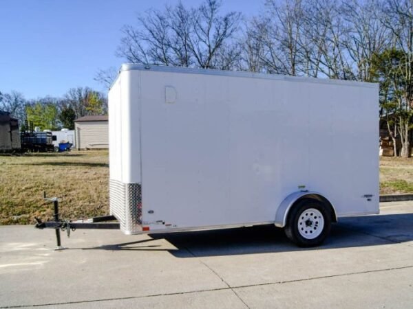 6×12 Flat Nose White Enclosed Trailer 3,500lb Axle - Image 3