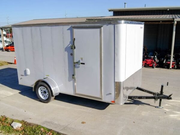 6×12 Flat Nose White Enclosed Trailer 3,500lb Axle - Image 8