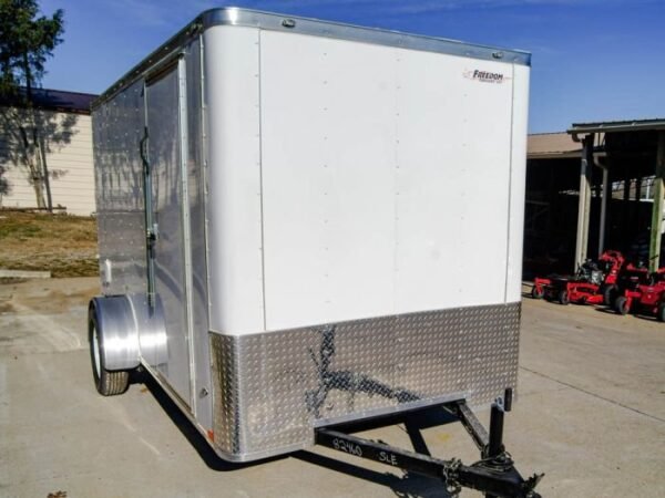 6×12 Flat Nose White Enclosed Trailer 3,500lb Axle - Image 9