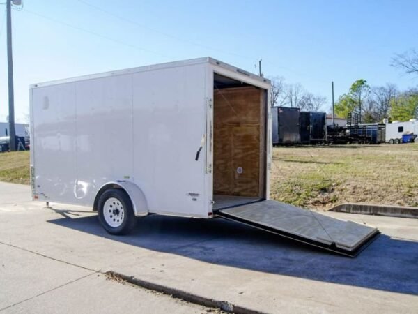 6×12 Flat Nose White Enclosed Trailer 3,500lb Axle - Image 16