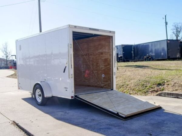 6×12 Flat Nose White Enclosed Trailer 3,500lb Axle - Image 17