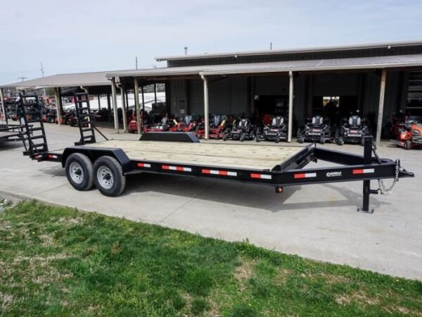 7×20 Equipment Trailer 8″ I-Beam (2) 7K Axles Standup Ramps