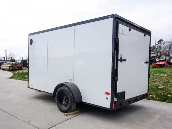 7×12 Enclosed Trailer White V-Nose Blackout Package 3,500lb Axle Storage - Image 5