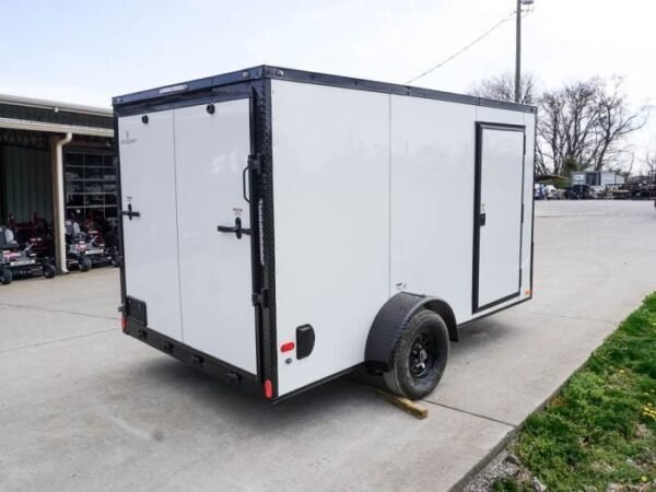 7×12 Enclosed Trailer White V-Nose Blackout Package 3,500lb Axle Storage - Image 7