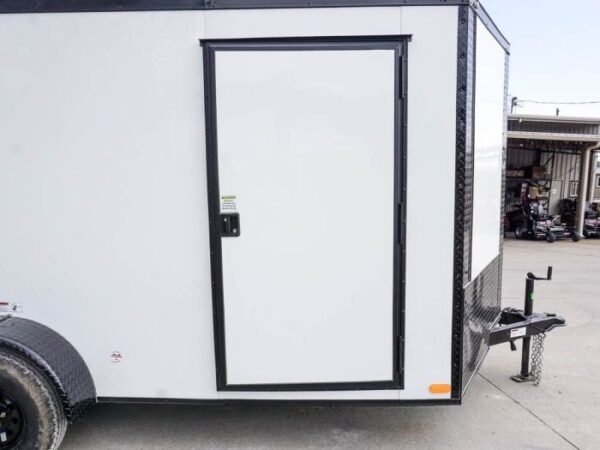 7×12 Enclosed Trailer White V-Nose Blackout Package 3,500lb Axle Storage - Image 12