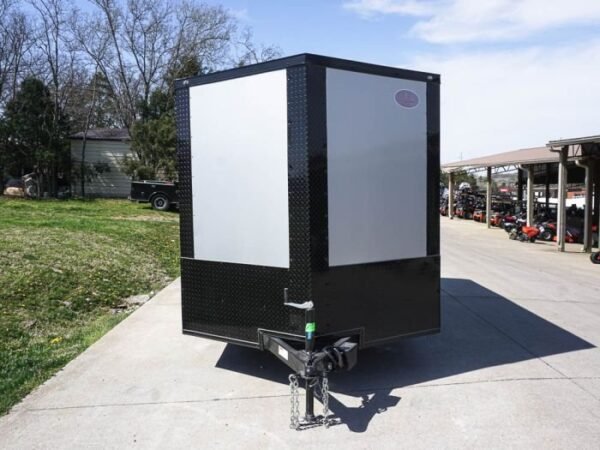 7×12 Enclosed Trailer Silver V-Nose Blackout Package 3,500lb Axle Storage - Image 2