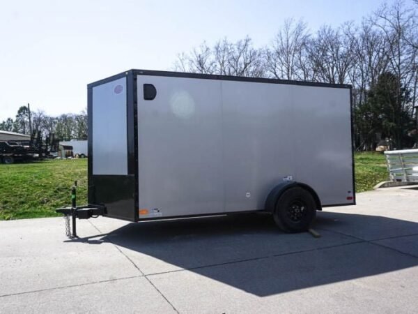 7×12 Enclosed Trailer Silver V-Nose Blackout Package 3,500lb Axle Storage - Image 3