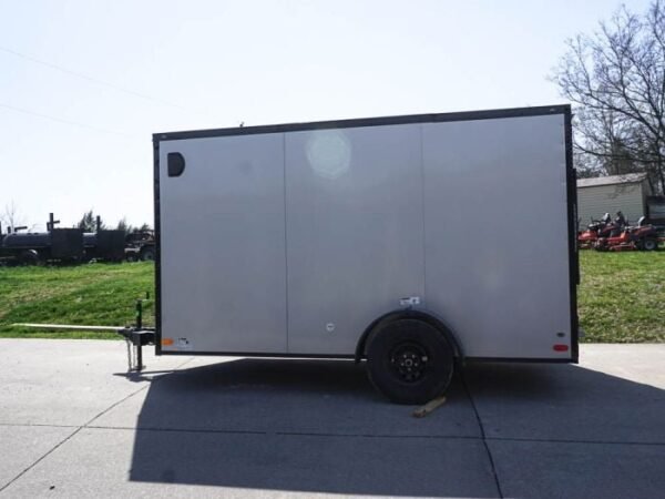 7×12 Enclosed Trailer Silver V-Nose Blackout Package 3,500lb Axle Storage - Image 4