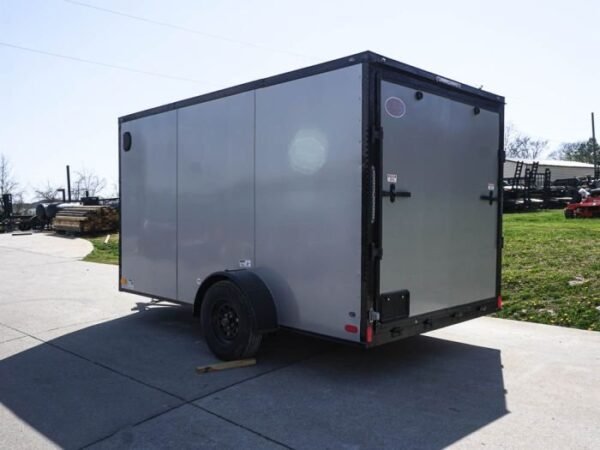 7×12 Enclosed Trailer Silver V-Nose Blackout Package 3,500lb Axle Storage - Image 5