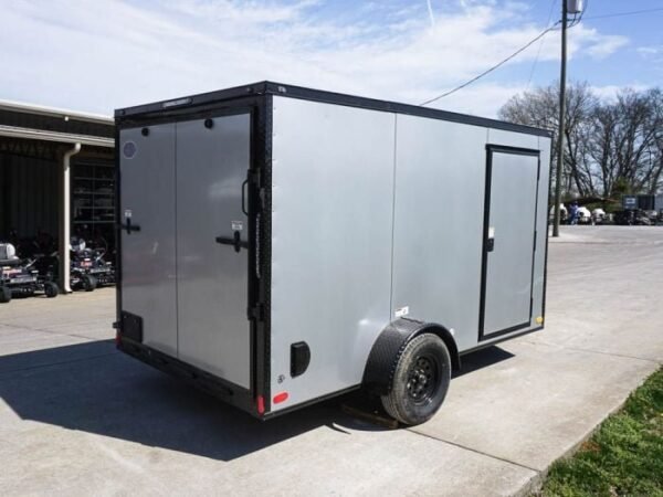 7×12 Enclosed Trailer Silver V-Nose Blackout Package 3,500lb Axle Storage - Image 7