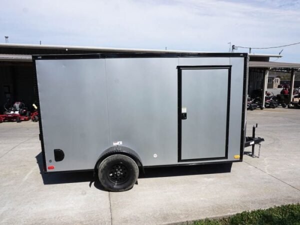 7×12 Enclosed Trailer Silver V-Nose Blackout Package 3,500lb Axle Storage - Image 8