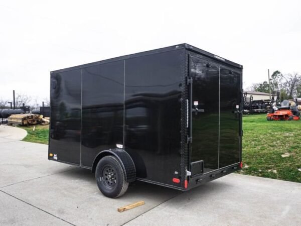 7×12 Enclosed Trailer Black V-Nose Blackout Package 3,500lb Axle Storage - Image 4