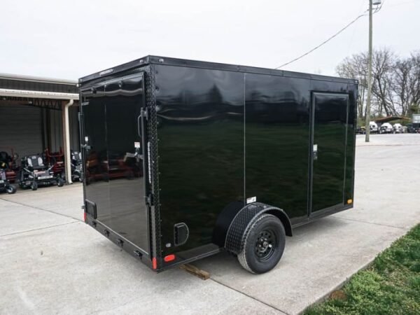 7×12 Enclosed Trailer Black V-Nose Blackout Package 3,500lb Axle Storage - Image 6