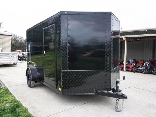 7×12 Enclosed Trailer Black V-Nose Blackout Package 3,500lb Axle Storage - Image 8
