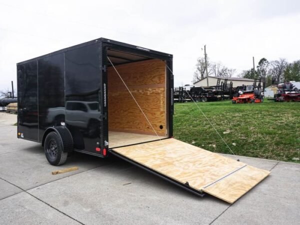 7×12 Enclosed Trailer Black V-Nose Blackout Package 3,500lb Axle Storage - Image 10