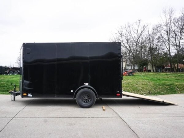 7×12 Enclosed Trailer Black V-Nose Blackout Package 3,500lb Axle Storage - Image 9