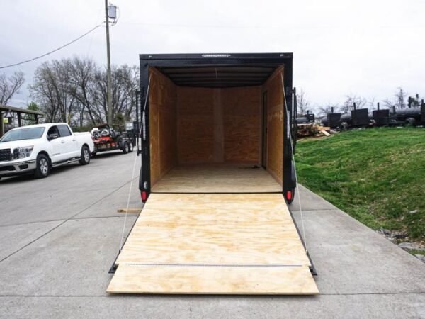 7×12 Enclosed Trailer Black V-Nose Blackout Package 3,500lb Axle Storage - Image 11