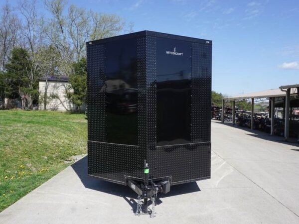 7×16 Enclosed Trailer Black V-Nose Blackout Pkg Tandem Axle Storage - Image 2