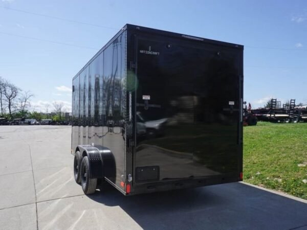 7×16 Enclosed Trailer Black V-Nose Blackout Pkg Tandem Axle Storage - Image 5