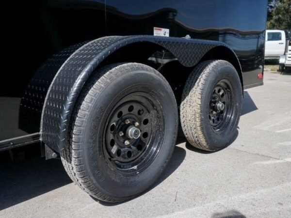 7×16 Enclosed Trailer Black V-Nose Blackout Pkg Tandem Axle Storage - Image 12
