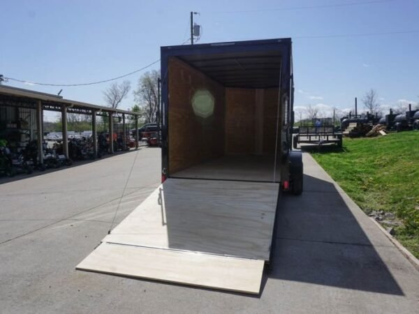 7×16 Enclosed Trailer Black V-Nose Blackout Pkg Tandem Axle Storage - Image 16