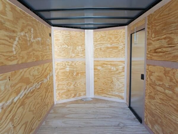 7×16 Enclosed Trailer Black V-Nose Blackout Pkg Tandem Axle Storage - Image 19