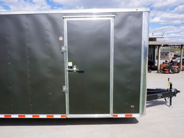 8.5×28 Custom Charcoal Flat Nose Enclosed Trailer (2) 5200 Axles Storage - Image 2