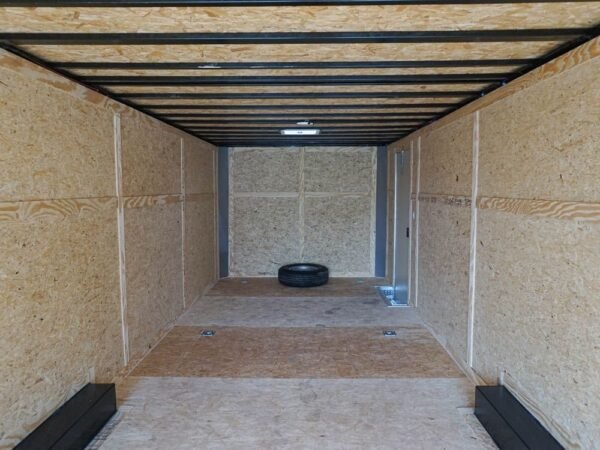 8.5×28 Custom Charcoal Flat Nose Enclosed Trailer (2) 5200 Axles Storage - Image 9