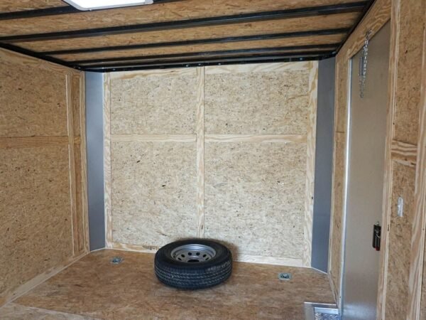 8.5×28 Custom Charcoal Flat Nose Enclosed Trailer (2) 5200 Axles Storage - Image 11