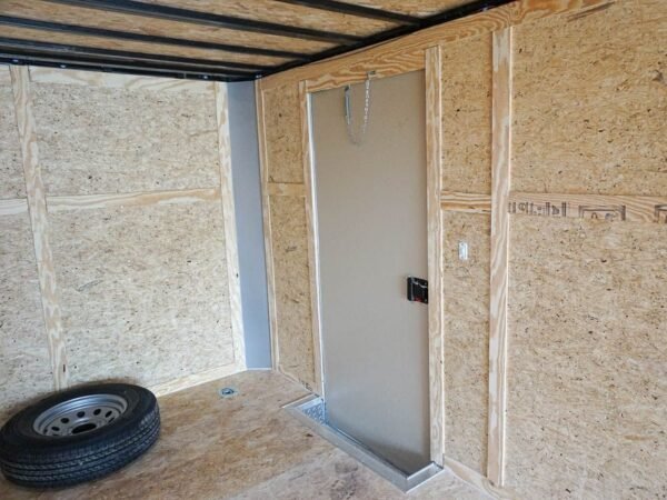 8.5×28 Custom Charcoal Flat Nose Enclosed Trailer (2) 5200 Axles Storage - Image 12