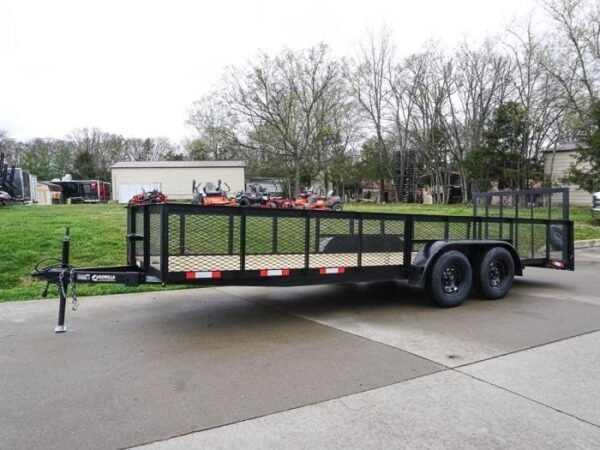 6.4×20 2ft Mesh Sides Utility Trailer Dovetail (2) 3500lb Axle - Image 3