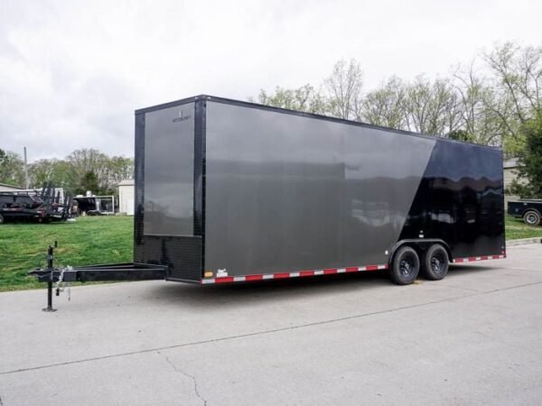 8.5 x 24 Charcoal/Black Enclosed Trailer with Blackout Package Storage - Image 2