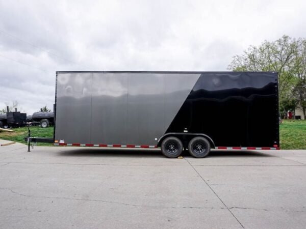 8.5 x 24 Charcoal/Black Enclosed Trailer with Blackout Package Storage - Image 3