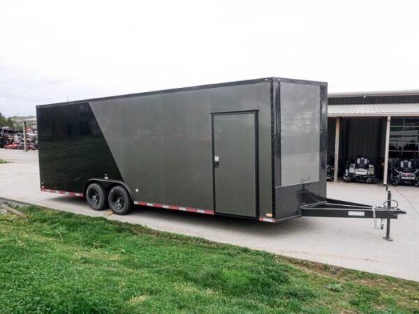 8.5 x 24 Charcoal/Black Enclosed Trailer with Blackout Package Storage - Image 8