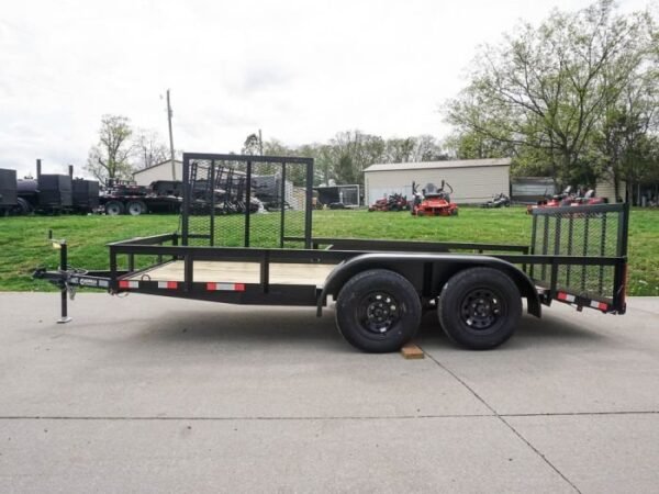 6.4×14 Tandem Dovetail Utility Trailer with Side Gate - Image 3