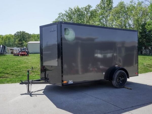 6×12 Enclosed Trailer Charcoal V-Nose Blackout Package 3,500lb Axle Storage - Image 3