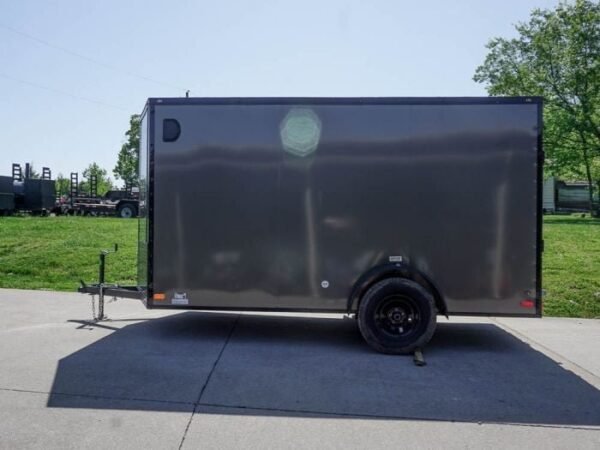 6×12 Enclosed Trailer Charcoal V-Nose Blackout Package 3,500lb Axle Storage - Image 4