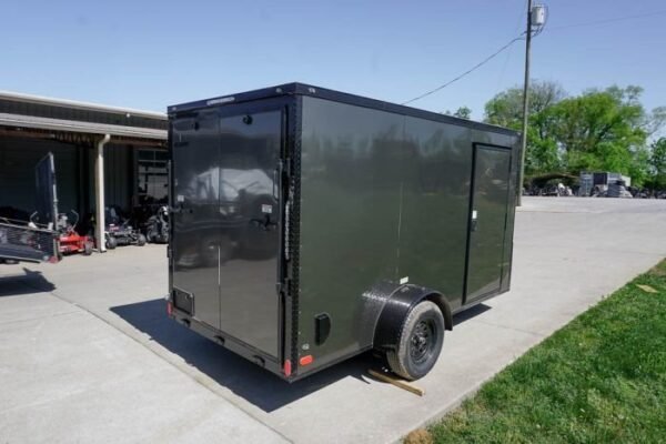 6×12 Enclosed Trailer Charcoal V-Nose Blackout Package 3,500lb Axle Storage - Image 7