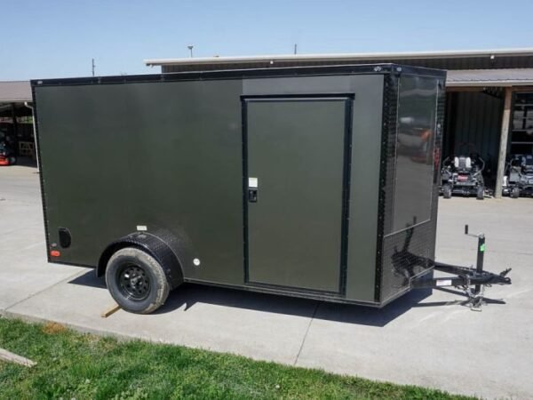 6×12 Enclosed Trailer Charcoal V-Nose Blackout Package 3,500lb Axle Storage - Image 9