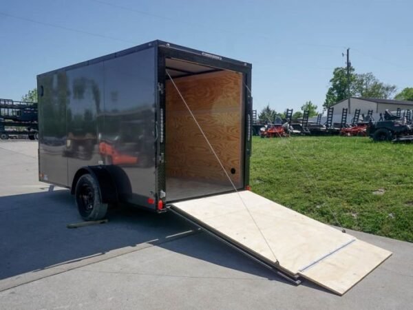 6×12 Enclosed Trailer Charcoal V-Nose Blackout Package 3,500lb Axle Storage - Image 16