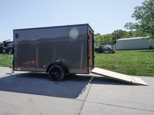 6×12 Enclosed Trailer Charcoal V-Nose Blackout Package 3,500lb Axle Storage - Image 17