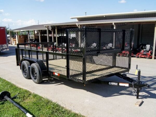 6.4×14 Dovetail Utility Trailer Stacked Baskets (2) 3500lb Axles