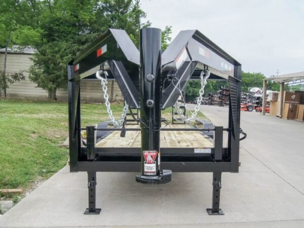 7×20 Gooseneck Equipment Trailer (2) 7K Axles Standup Ramps