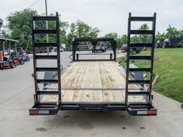 7×20 Gooseneck Equipment Trailer (2) 7K Axles Standup Ramps - Image 6