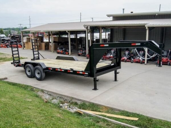 7×20 Gooseneck Equipment Trailer (2) 7K Axles Standup Ramps - Image 9