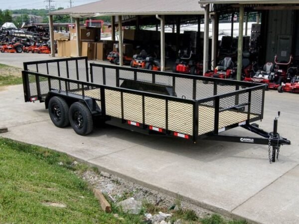 6.4×18 Dovetail Utility Trailer with 2ft Mesh Sides (2) 3500lb Axles