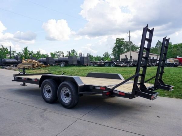 7×18 I-Beam Equipment Trailer (2) 7K Axles Stand-Up Ramps - Image 4