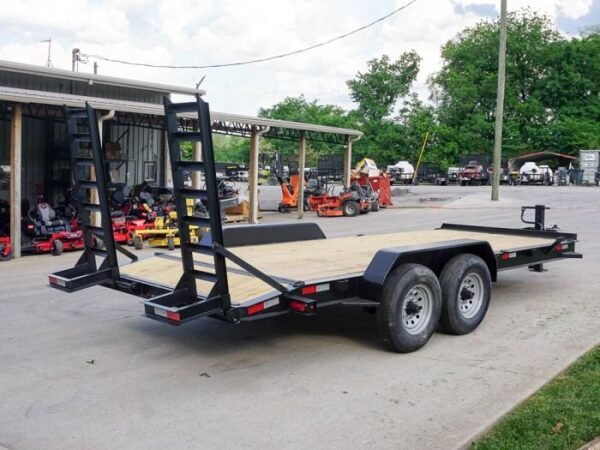 7×18 I-Beam Equipment Trailer (2) 7K Axles Stand-Up Ramps - Image 6